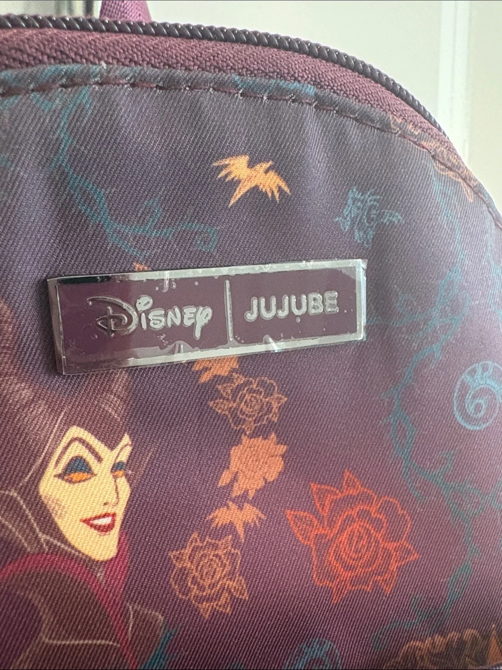 Ju-Ju-Be Plum Disney Villains Mini Backpack with Multicolor Print